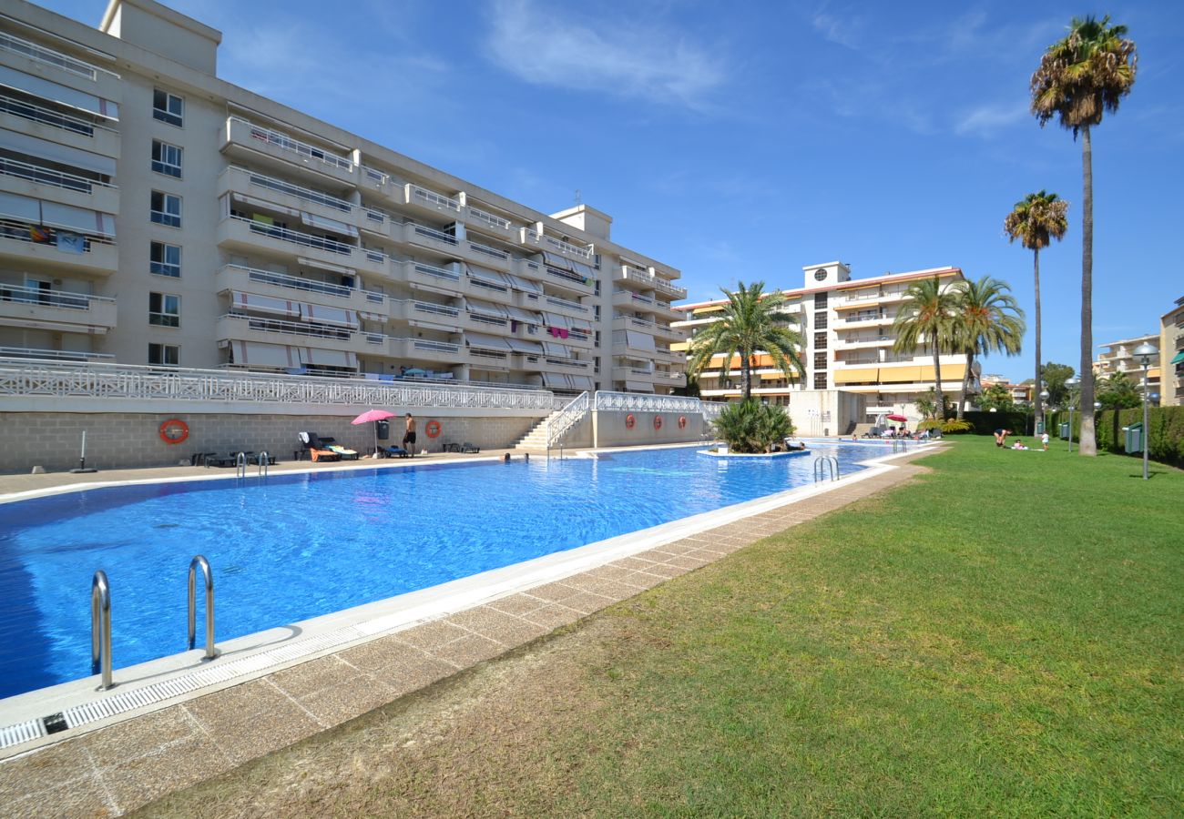 Apartment in La Pineda - Aguamarina 1: 300m at beach and centre La Pineda-Big Pool in garden-Free Wifi, linen      