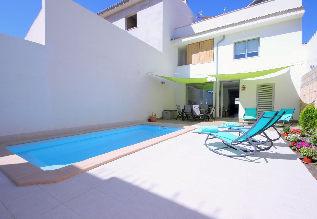 Photo of the beautiful pool from the village house in Muro Mallorca