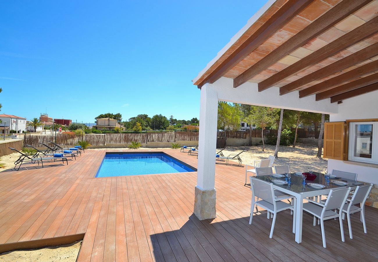 House in Can Picafort - Can Picafort Villa with pool next to the beach with sea view 222