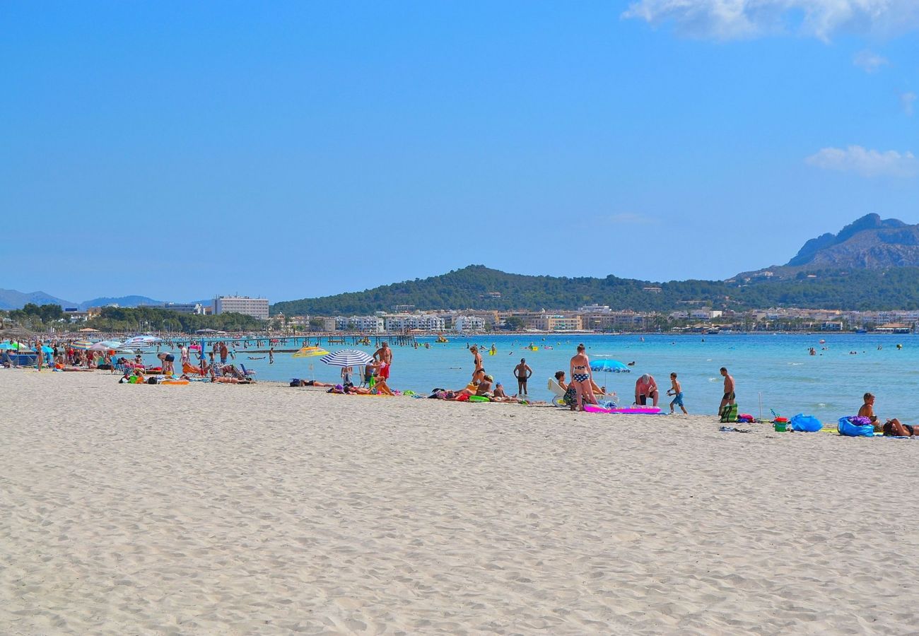 Apartment in Alcudia - Fantastic 174 magnificent flat on the beach, with balcony, air conditioning and WiFi