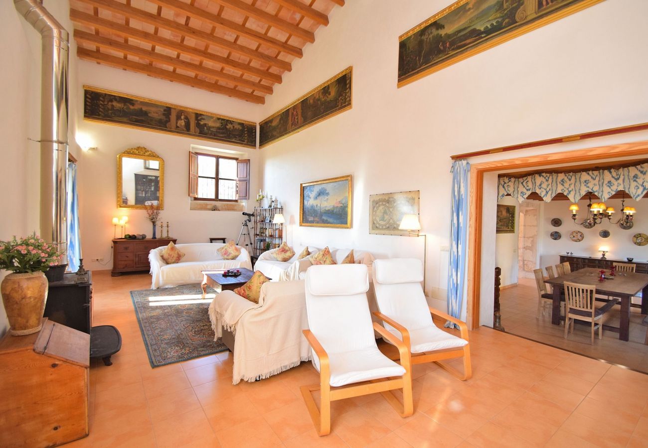 the villa has a large living room