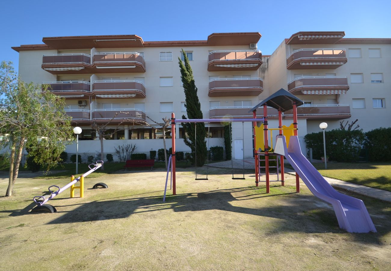 Appartement à La Pineda - Los Riscos E: 350m Plage et Centre La Pineda-Piscine,Jeux-Grande terrasse-Wifi et Linge inclus
