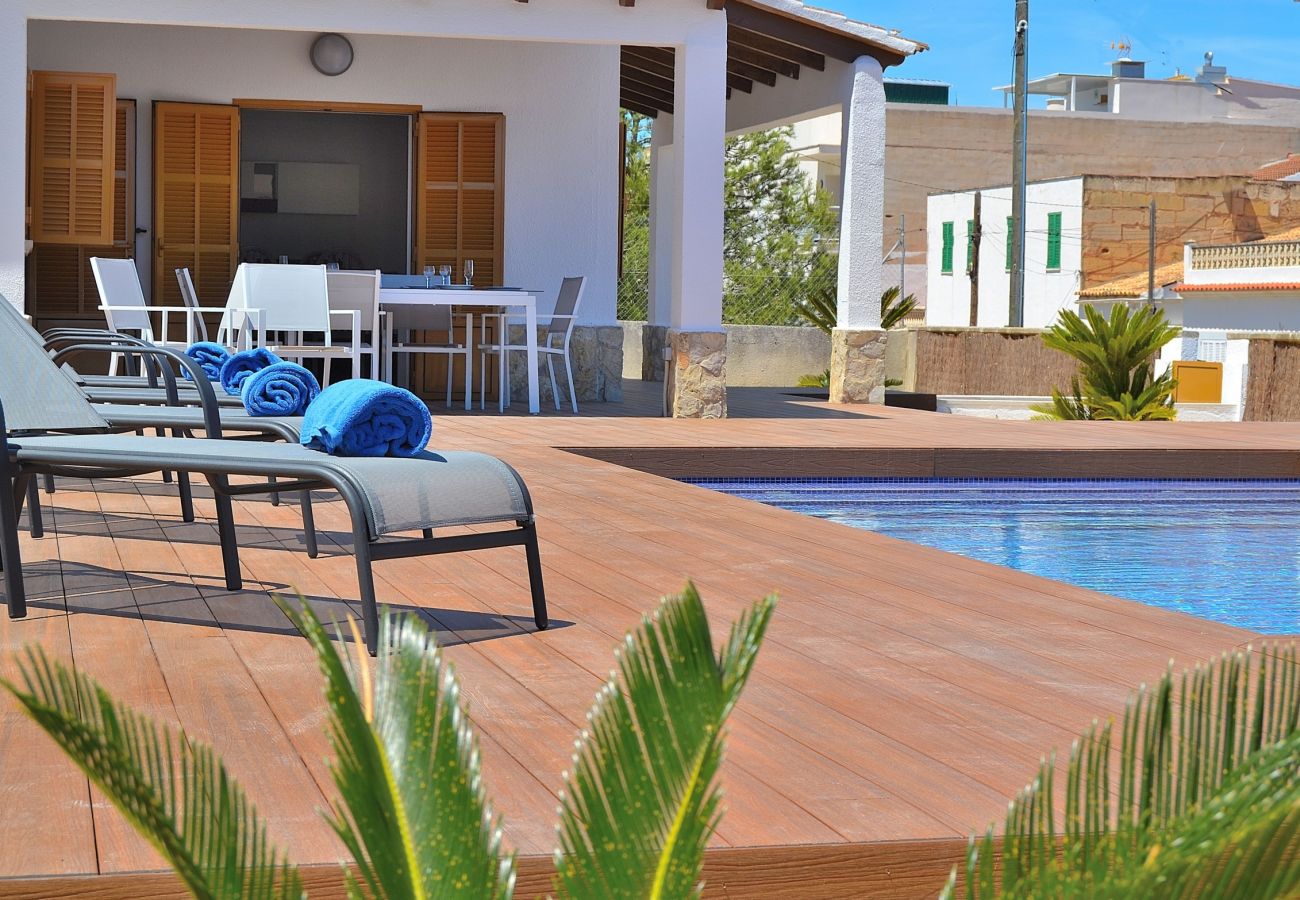 Maison à Can Picafort - Can Picafort Villa avec piscine à côté de la plage avec vue sur la mer 222