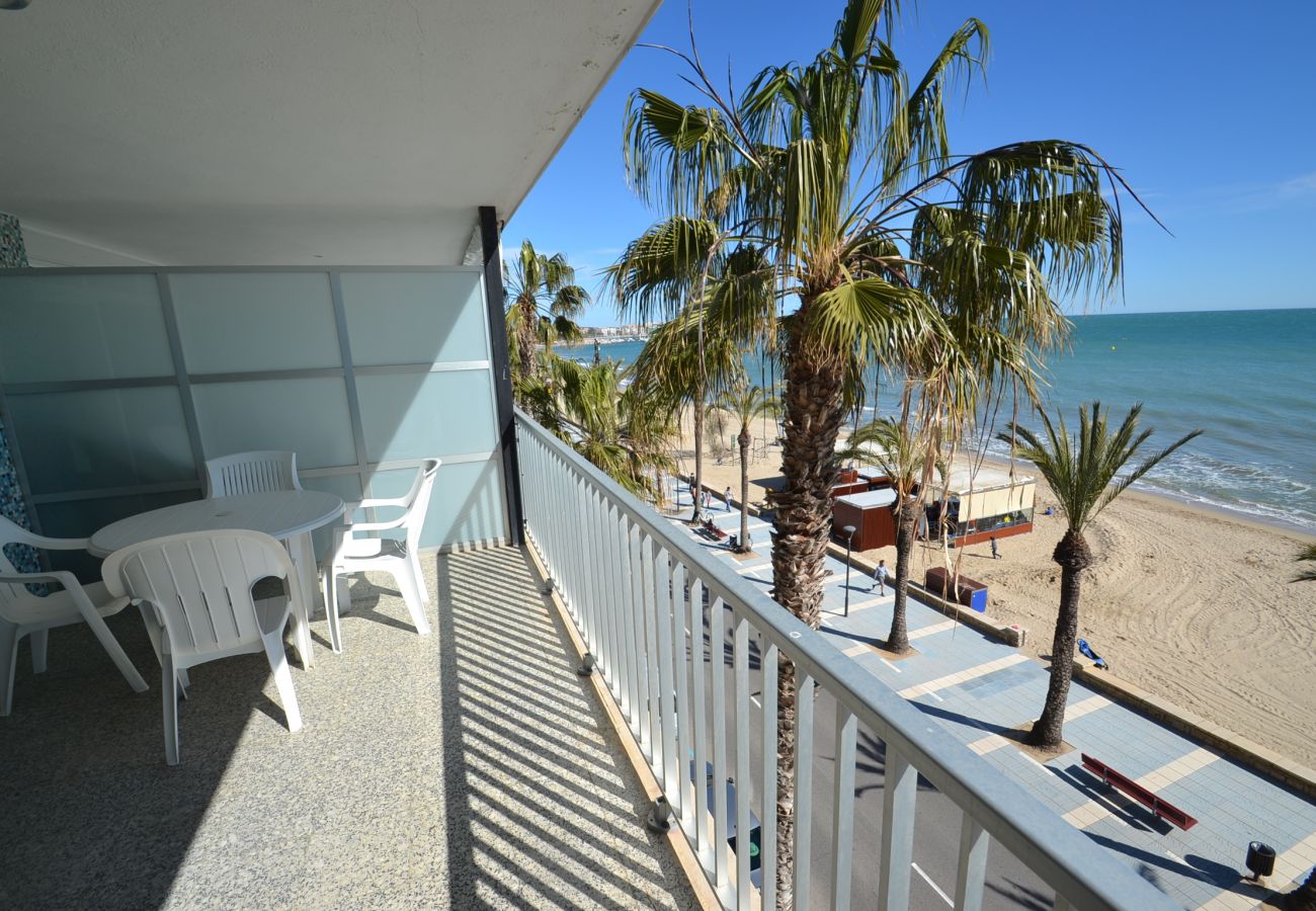 Appartement à Salou - Galaxia Mar: Terrasse face à la mer avec joli vue mer-Linge gratuit
