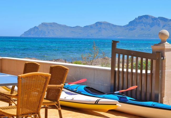  на Son Serra de Marina - Casa Embat 045 fantástica casa con vistas al mar, terraza, barbacoa y kayaks