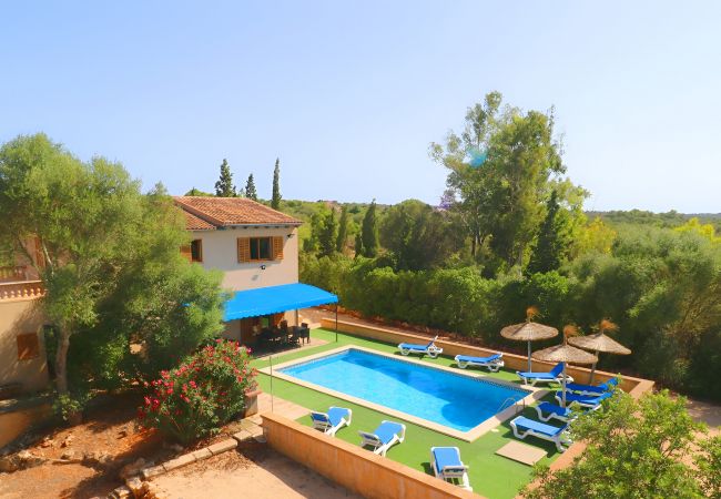 на Campos - Sa Pedrera 406 fantástica villa con piscina privada, terraza, aire acondicionado y WiFi