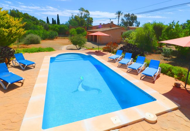  на Es Llombards - Can Cova 413 finca rústica con piscina privada, terraza, aire acondicionado y WiFi